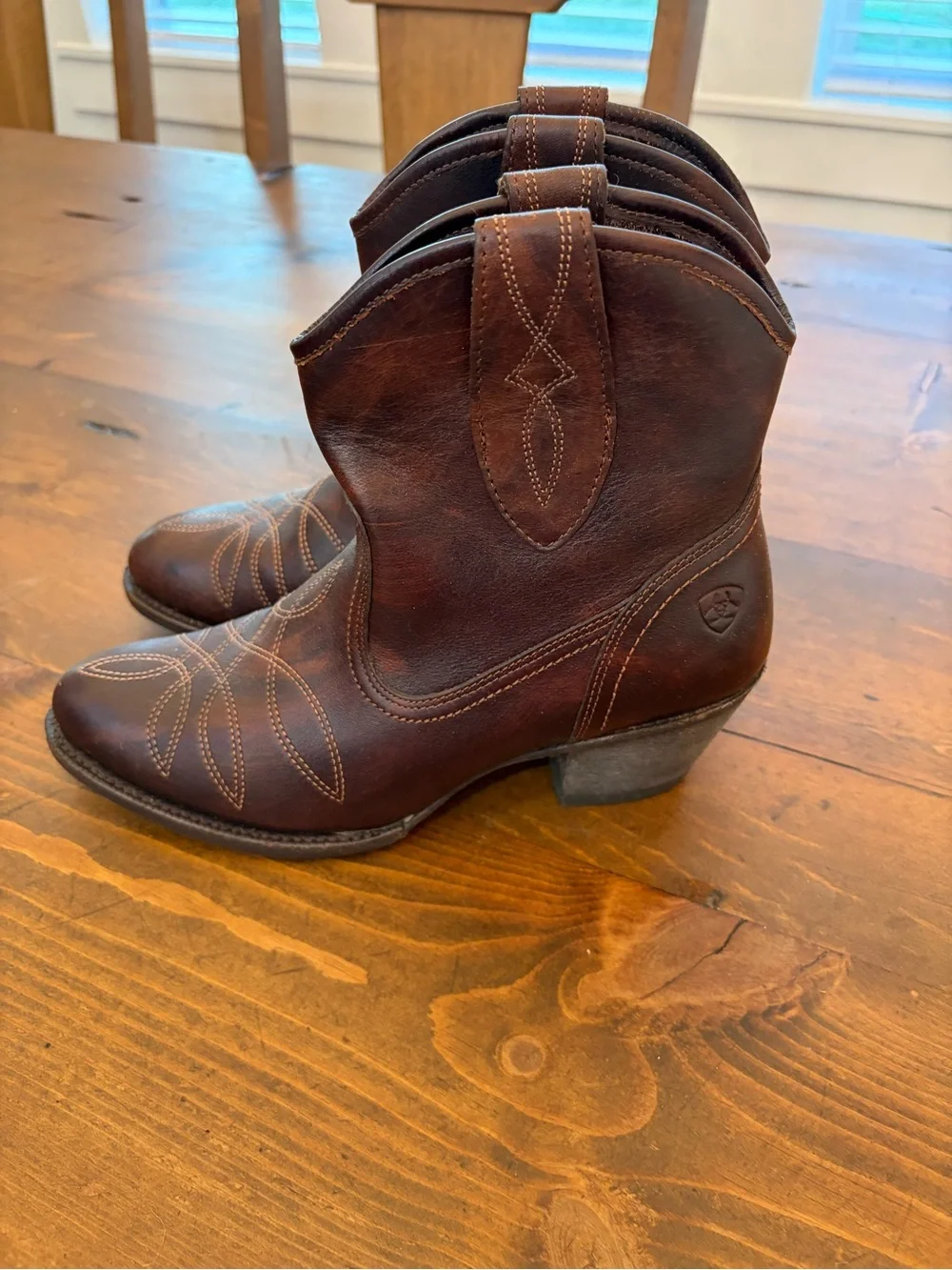 Ariat Brown women's  Leather Casual Boot - Slip-On Style